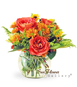 Warm Sensation arrangement by Sun Flower Gallery of Glenview